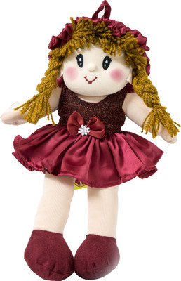 

Lovely Toys Baby Doll Girl – Monica Satin Girl – Maroon Color - 34 cm(Maroon)