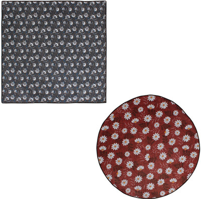Glassiano Square Pack of 2 Table Placemat(Multicolor, Polyester)