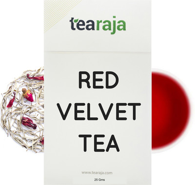 

Tearaja Red Velvet Tea Rose, Hibiscus White Tea Vacuum Pack(25 g)