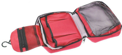 

House of Quirk Cosmetic Makeup Pouch With Multi Pockets Hook Toiletry Bag,Travel Kit For Women'S Men'S Travel Toiletry Kit(Red)