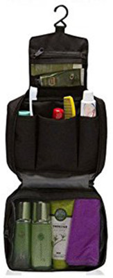

House of Quirk Cosmetic Makeup Pouch With Multi Pockets Hook Toiletry Bag,Travel Kit Travel Toiletry Kit(Black)
