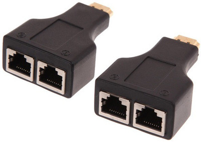 

Teratech TV-out Cable HDMI extender over CAT5e/6 cable upto 30 meter to RJ45 (480 Mbps)(Black, For Computer)