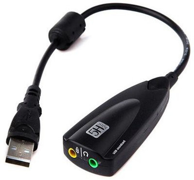 ReTrack Steel Sound 5hv2 7.1 Sound Card USB Adapter(Black)