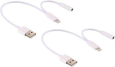 

ReTrack SET OF 2PC Lightning To 3.5mm Headphone Jack Adapter & Charging USB Adapter(White)