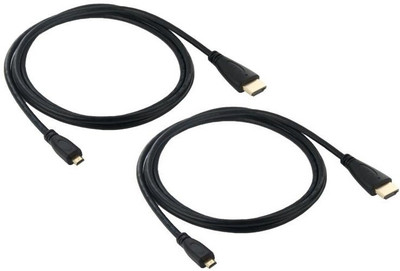 

ReTrack SET OF 2PC Full 1080P Video Gold Plated-HDMI to Micro USB Adapter(Black)