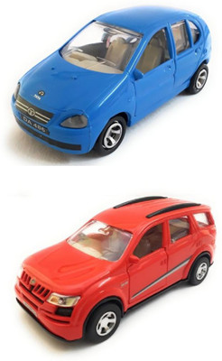

The Game begins Combo Toys of Indica Car and Mahindra XUV 500 Car Toy | Miniature/Model Toys | Pull back and Go | Openable Doors | Blue and Red Color(Multicolor)