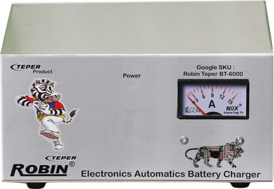 

ROBIN TEPER BT-6000a 10 AMP 14 Volt 50 Ah TO 135 Ah Automatic Battery Charger(Gray)