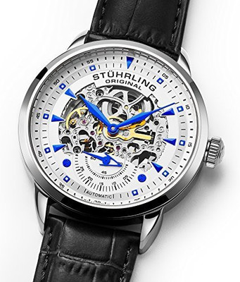 Stuhrling Original Silver 8019 Stuhrling Original Men's 133.33152� Executive Automatic Skeleton Black Genuine Leather Strap Watch Watch - For Men Stuhrling Original Silver 8019 Stuhrling Original Men's 133.33152� Executive Automatic Skeleton Black Genuine Leather Strap Watch Watch - For Men