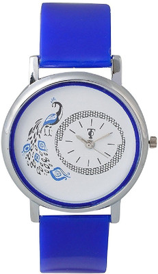 

HBM Stylish Attractive White Dial with Design, Blue straps Watch - For Women