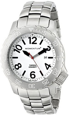 

Momentum White 3105 Momentum Men's 1M-DV74L0 Torpedo Analog Display Japanese Quartz Silver Watch Watch - For Men