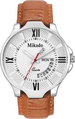 

Mikado White Day and Date Functional Watch for Men's Watch - For Boys