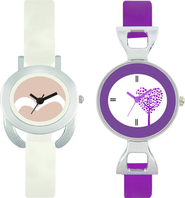 CLOUDWOOD VLT20_28 Set Of 2 Combo PU Material Fast Selling Women Watch Watch - For Girls