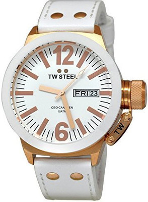 

TW Steel white4638 TW Steel Men's CE1035 CEO White Leather Strap Watch Watch - For Men