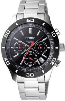 Seiko Black8481 Seiko Chronograph Black Dial Mens Watch SSB053 Watch - For Men
