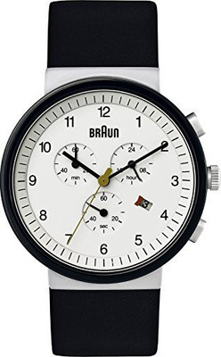 

Braun White 7611 Braun Men's BN0035WHSLBKG Classic Chronograph Analog Display Quartz Black Watch Hybrid Watch - For Men