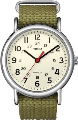 Timex Cream 5514 Timex Unisex T2N651 Weekender Olive Nylon Slip-Thru Strap Watch Watch - For Men & Women available at flipkart for Rs.4589