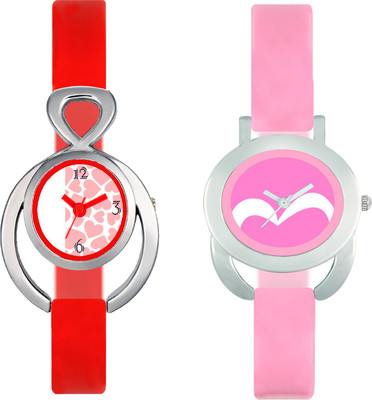 

CLOUDWOOD VLT14_18 Set Of 2 Combo PU Material Fast Selling Women Watch Watch - For Girls