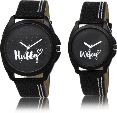 

Loretta True Lover's Choice Black Hubby-Wifey Watch - For Couple