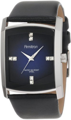 

Armitron blue4017 Armitron Men's 204604DBSVBK Dress Swarovski Crystal Accented Silver-Tone Black Leather Strap Watch Watch - For Men
