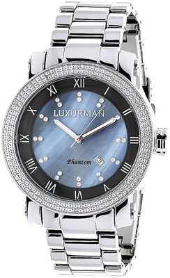 

Luxurman blue5250 Mens Diamond Watch 0.12ctw of diamonds by Luxurman Blue MOP Watch - For Men
