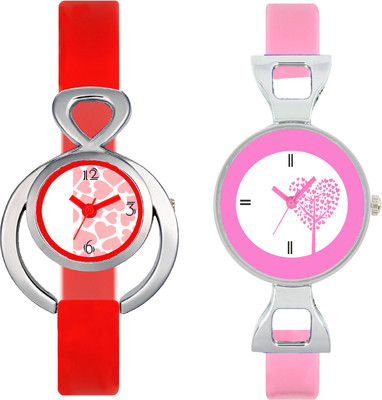 

CLOUDWOOD VLT14_30 Set Of 2 Combo PU Material Fast Selling Women Watch Watch - For Girls
