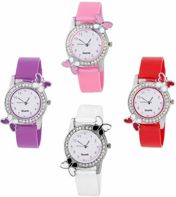 

Aaradhya Fashion BF0917 Pink & Red ,Purple,White New Butterfly Designer Analogue Watch Watch - For Women