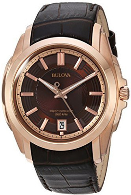 

Bulova brown4650 Bulova Men's 97B110 Precisionist Rose-Tone Brown Leather Watch Watch - For Men