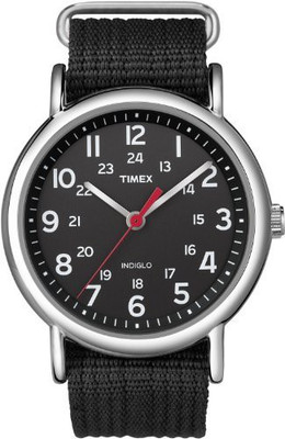 Timex Black 5511 Timex Unisex T2N647 Weekender Black Nylon Slip-Thru Strap Watch Watch - For Men & Women available at flipkart for Rs.4556
