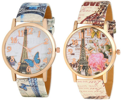 Maan International New Staylish 2018 Blue & Pink Analogue Watch - For Girls