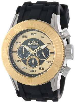 

Invicta Gold2937 Invicta Men's 14978 Pro Diver Chronograph Black Gold Dial Black Silicone Watch Watch - For Men