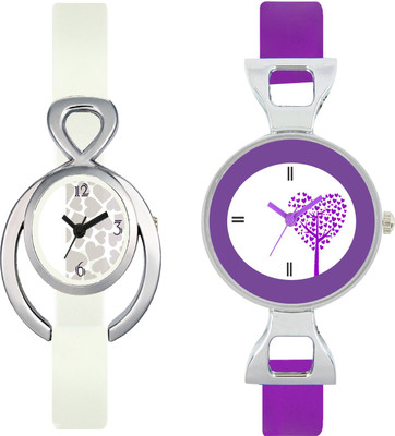 

CLOUDWOOD VLT15_28 Set Of 2 Combo PU Material Fast Selling Women Watch Watch - For Girls