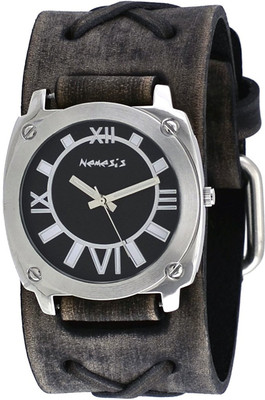 

Nemesis Black273 Nemesis #FXB066K Men's Dark Gray Black Dial Wide Leather Cuff Band Watch Watch - For Men