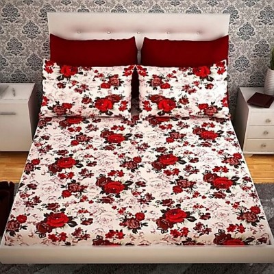 Edifice Couture 250 TC Polycotton Double Floral Flat Bedsheet(Pack of 1, Multicolor)