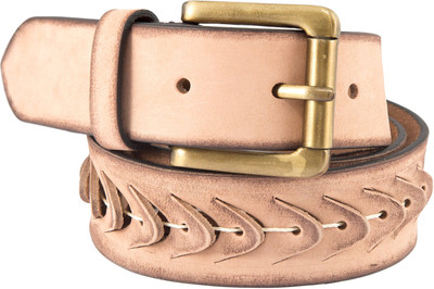 

MASSIF99 Boys Evening Beige Genuine Leather Belt, Cognac