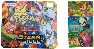 

Assemble Pokemon Steam Sieg Tin With Booster Pack & 3VIP cards combo(Multicolor)