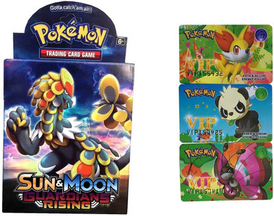 

Assemble Sun & Moon Playing Cards With Deck & 1 Booster Pack & 3 VIP Card Combo(Multicolor)