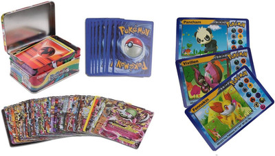 

Assemble Pokemon Evolutions Trading Card Game Cards in Metal Box with 3 VIP Cards Combo(Multicolor)