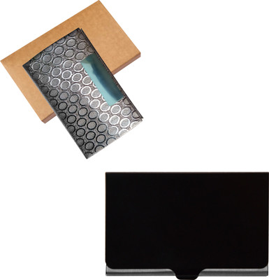 

Printmystic.com 10 Card Holder(Set of 2, Black, Silver)