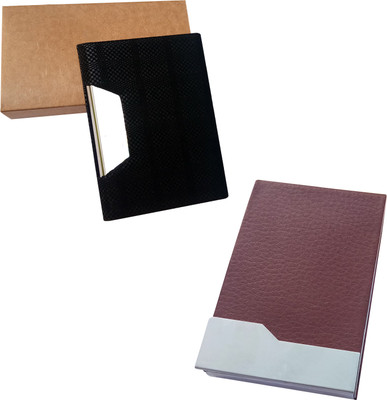 

Printmystic.com 10 Card Holder(Set of 2, Brown, Black, Silver)