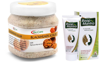 

Roop Mantra Ayurvedic Fairness Face Cream 30g and Biocare Blackheads Scrub 500ml(Set of 2)
