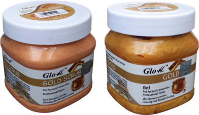 

Glow Right GOLD SCRUB With GOLD GEL(Set of 2)