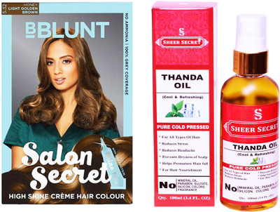 

BBlunt SALON SECRET LIGHT GOLDEN BROWN NO. 5.32 with PURE COLD PRESSED SHEER SECRET THANDA OIL 100 ML(Set of 2)