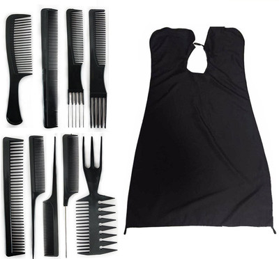 

Fully Salon Barbers Hairdressing Hair Cutting Cape Sheet & 9 Pcs Comb Set / Hair Cutting Sheet(Set of 10)