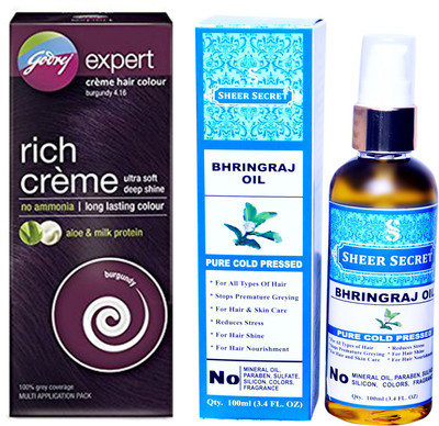 

Godrej BOX BURGUNDY NO. 3.16 with PURE COLD PRESSED SHEER SECRET BHRINGRAJ OIL 100 ML(Set of 2)