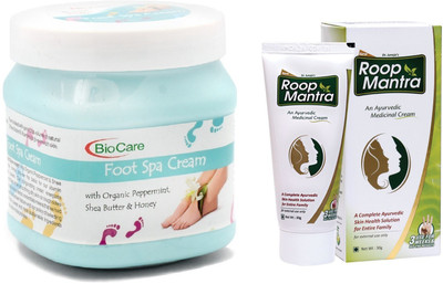 

Roop Mantra Ayurvedic Fairness Face Cream 30g and Biocare Foot Spa Cream 500ml(Set of 2)