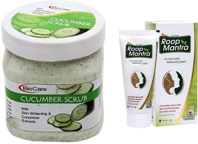 

Roop Mantra Ayurvedic Fairness Face Cream 30g and Biocare Cucumber Scrub 500ml(Set of 2)