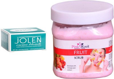 

Jolen Creme Bleach, Pink Root Fruit Scrub 500ml(Set of 2)