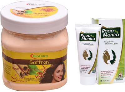 

Roop Mantra Ayurvedic Fairness Face Cream 30g and Biocare Saffron Cream 500ml(Set of 2)