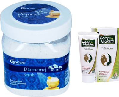 

Roop Mantra Ayurvedic Fairness Face Cream 30g and Biocare Diamond Scrub 500ml(Set of 2)