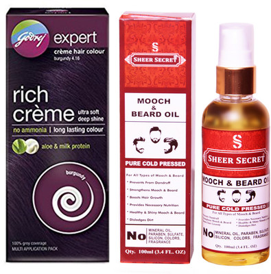 

Godrej BOX BURGUNDY NO. 3.16 with PURE COLD PRESSED SHEER SECRET MOOCH AND BEARD OIL 100 ML(Set of 2)